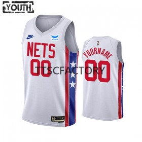 Camiseta Niños Brooklyn Nets Personalizadas Nike 2022-23 Classic Edition Blanco Swingman